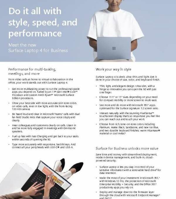 Surface Laptop 4 Fact Sheet